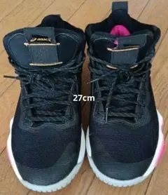 ASICS バスケットボールシューズ ブラック/ピンク　ノバサージ