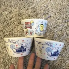サンリオキャラクター　ボウル　3個セット　皿　ポチャッコ　シナモロール　プリン
