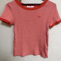 SLY オレンジ　ストライプ 半袖Tシャツ