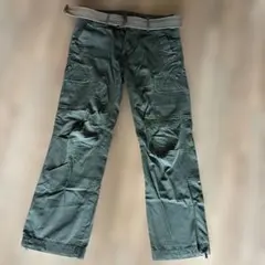 即購入可！AIRWALK カーゴパンツ M カーキ グリーン ズボン ベルト付きのサムネイル