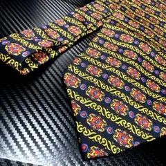 【美品】Christian Dior ネクタイ シルク100% 紺＆金＆赤