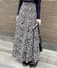 ロングスカート ヒョウ柄