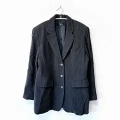 Dick【M】テーラードジャケット ダークグレー ストライプ ウール混 ビジネス