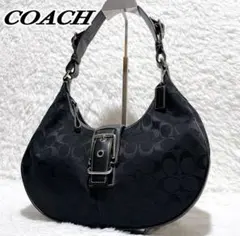 美品✨COACH ワンショルダー　SOHO シグネチャー　オールブラック　y2k