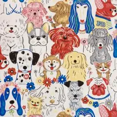[no.4133]セール☆パワフルアニマル 犬柄 綿オックス 生地＊