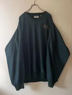 ※専用※No.5252 2XL ナイロン Vネック 刺繍 グリーン 古着