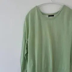 アーバンリサーチ　ROSSO グリーン七分袖ニット　薄手