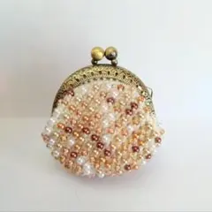 ハンドメイド ビーズがま口ポーチ〈ミニ〉