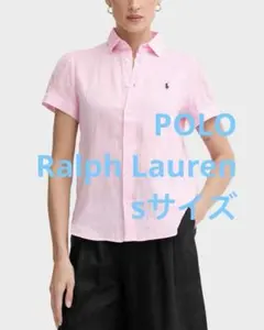 週末セールPOLOポロラルフローレンショートスリーブリネンシャツ　ピンクのサムネイル