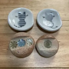 猫デザインの陶器製箸置きセット