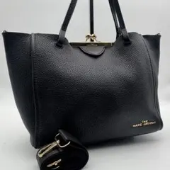 【美品】マークジェイコブス トートバッグ がま口 2way シボ革 レザー 黒のサムネイル