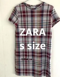 最終値下げ！ZARAチェック　ミニ丈ワンピース　チュニック