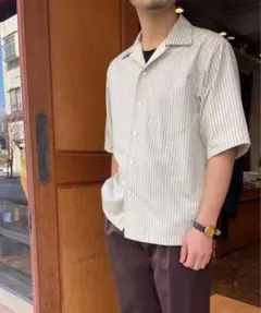 AURALEE TERRY LINED FINX STRIPE SHIRTSのサムネイル