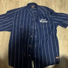 Genuine Dickies ワークシャツ ネイビー ストライプ M アメカジのサムネイル