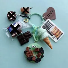 じゃらじゃらキーホルダー バッグチャーム クッキー チョコ ドーナツ 470