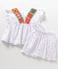 (セール)クロシェ編みベビーセットアップ