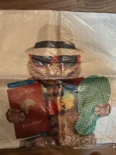 猫　ネコ　アートプリント　クッションカバー　リゾート