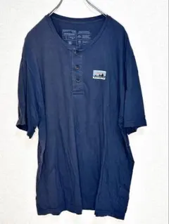 patagonia ヘンリーネック Tシャツ L ネイビー 　【ジャンク品】