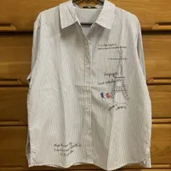 フランス柄ストライプ シャツ　Lサイズ