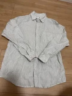 ユニクロ　ストライプ コットン長袖シャツ Lサイズ