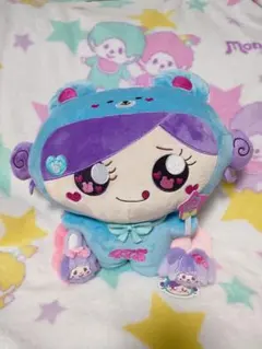 しなクマ　BIGぬいぐるみ(ブルー)　475　モンチッチコラボシュシュ　セット