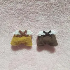 赤ちゃんコーデュロイサロペット2着セット①　イエロー•ブラウン