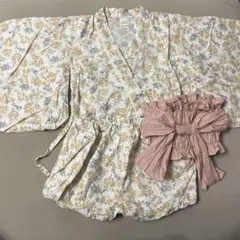 ベビー甚平 キッズ 花柄 バースデー　90サイズ