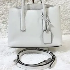 ケイトスペード ハンドバッグ 2Way ホワイト ショルダーバッグ チャーム付