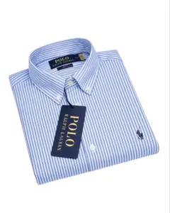 POLO Ralph Lauren 青白ストライプシャツ新品タグ付きMサイズ