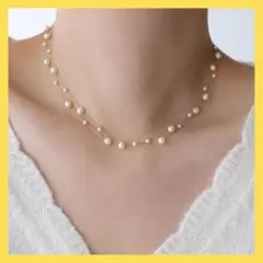 パール風 2連 ネックレス ゴールド 結婚式 フォーマル 普段