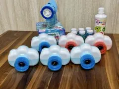 【新品未使用】ダイソー シャボン玉バブルガン 13個セット　電動／シャボン液付き 新品未使用】ダイソー シャボン玉バブルガン 13個セット 電動