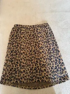 ヒョウ柄　スカート ゴムウエスト レディース M ミニスカート