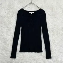 chocol raffine ブラック黒長袖リブカットソー■■【F】