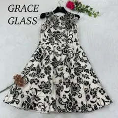 I571 美品 M 38 グレースコンチネンタル 総レース ひざ丈 レディース