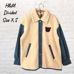 H&M　Divided　デニムドッキング ボアジャケット ベアー XS