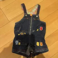 デニムロンパース 70 カラフル刺繍