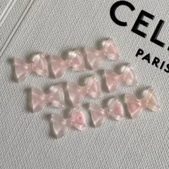 ネイルパーツ リボン 9個セット ピンク