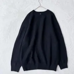 ユニクロ| 3Dクルーネックセーター【XL】ユニセックス ブラック 大きいサイズのサムネイル