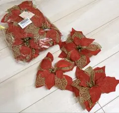 ❤️匿名配送❤️ クリスマスツリー飾り 人工花 造花 クリスマス花 12個入り