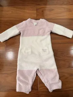 piqué ピンク・ホワイト ロンパース 70