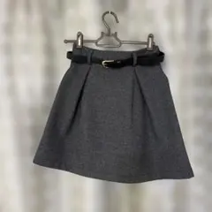 新品 未使用 SNIDEL グレー プリーツ ミニスカート ベルト付き タグ付き