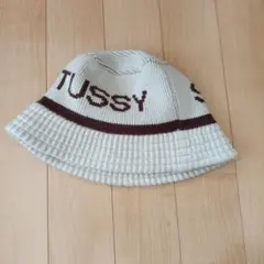 STUSSY ニットバケハ クリーム/ブラウン　Lサイズ