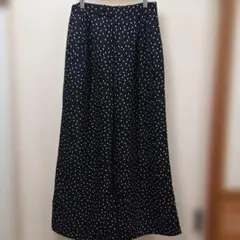 GU 黒白水玉 ワイドパンツ