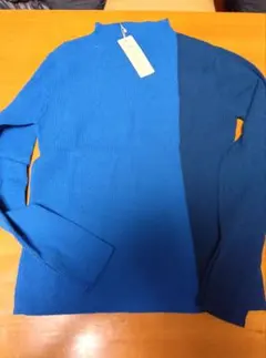 未着用 ミューリエ 配色リブニットプルオーバー Mサイズ ブルー