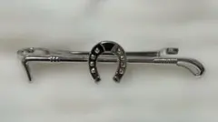 真鍮製 馬蹄 スワロフスキー ネクタイピン