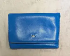 ANYA HINDMARCH 三つ折り財布 ブルー レザーのサムネイル