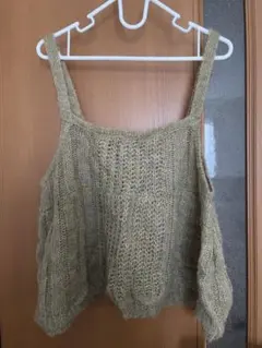 後ろリボン前後着ニットビスチェ