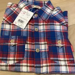 ミキハウスチェック柄長袖ネルシャツ 130cm