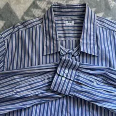 青と白のストライプ 長袖シャツ Mサイズ