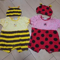 てんとう虫　ハチ　ハロウィン　ロンパース 80　双子